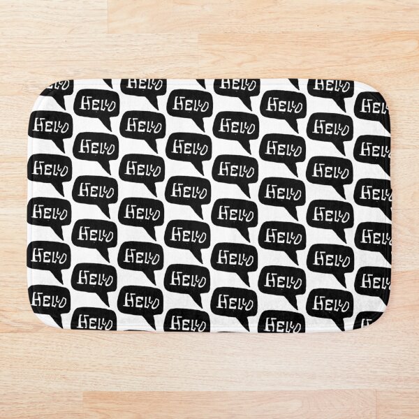 Item preview, Black and White Hello Speech Bubble Pattern designed and sold by Textography1.