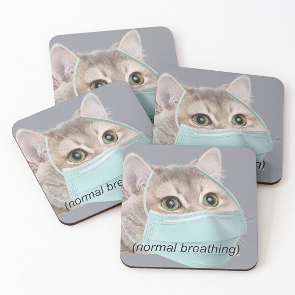 Item preview, Mask Up Cat Meme Breathing designed and sold by electrovista.