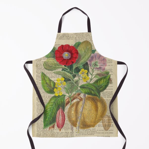 Item preview, Botanical print, on old book page - flowers and vegitables designed and sold by Art by Lilia.