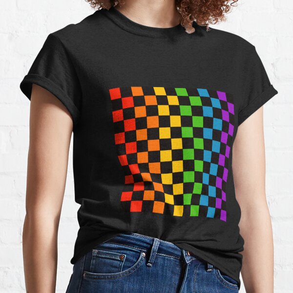 rainbow checkerboard vans shirt