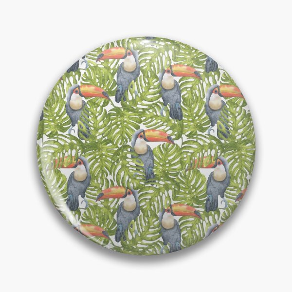 Item preview, orange beak toucan bird in a  tropical forest designed and sold by whitedove457.