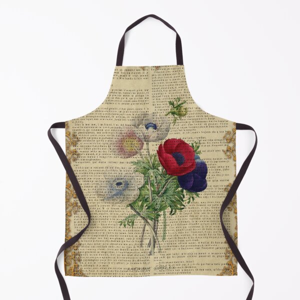 Item preview, Botanical print, on old book page - poppies designed and sold by Art by Lilia.