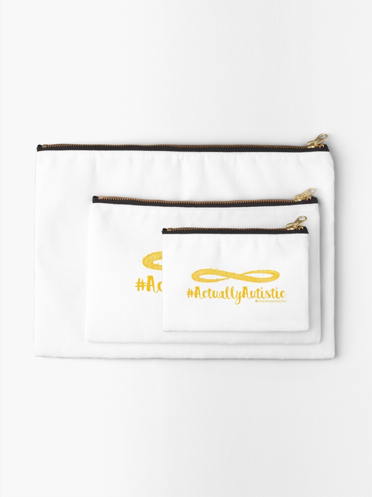 Alternate view of The Articulate Autistic Gold Infinity Logo Zipper Pouch