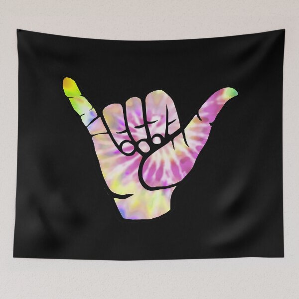 Item preview, Shakka (Shaka) Hawaiian Hang Loose Hand Sign in popular pastel tie dye watercolors. designed and sold by StickerArtwork.