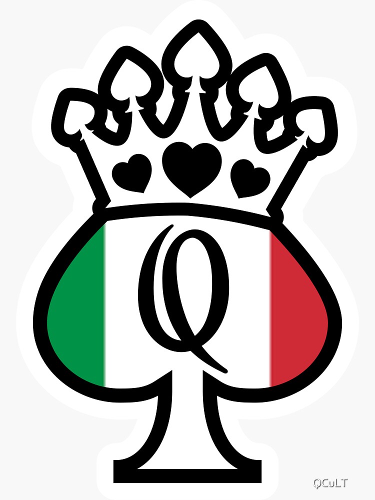 "Italian Queen of Spades" Sticker by QCuLT Redbubble