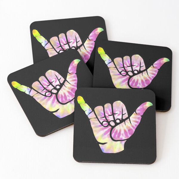Item preview, Shakka (Shaka) Hawaiian Hang Loose Hand Sign in popular pastel tie dye watercolors. designed and sold by StickerArtwork.