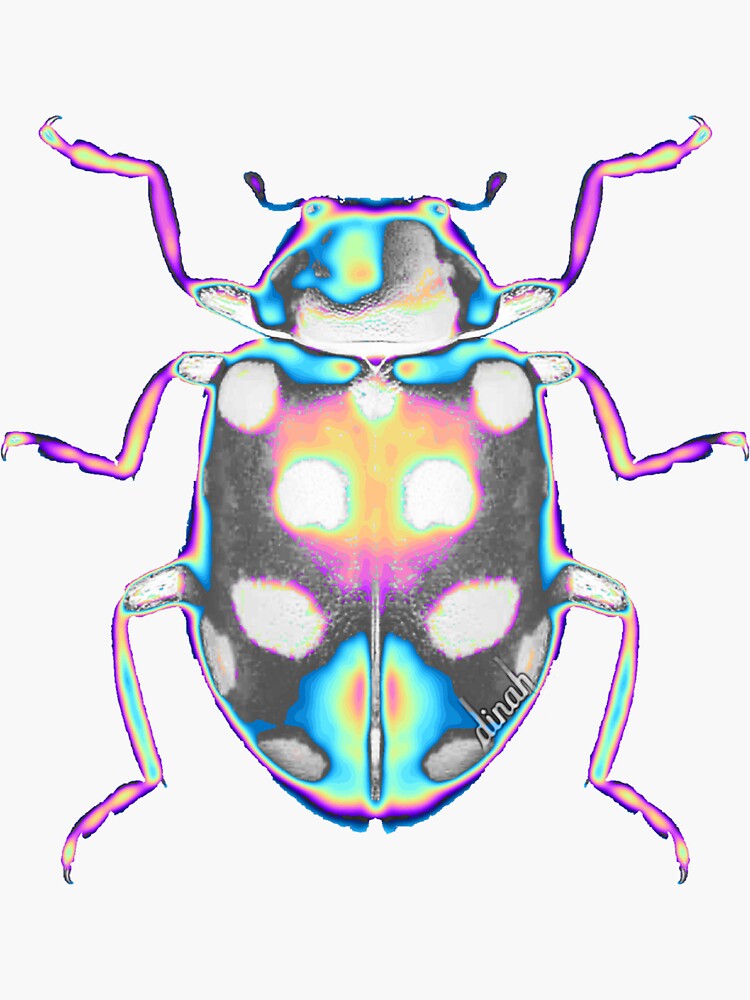Thumbnail 3 of 3, Sticker, Cool Colorful Scarab Specimen  designed and sold by dinaaaaaah.