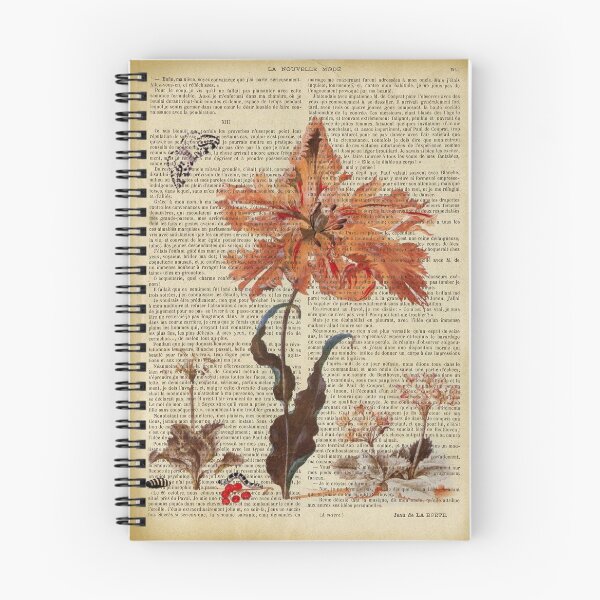 Item preview, Botanical print, on old book page - lily designed and sold by Art by Lilia.