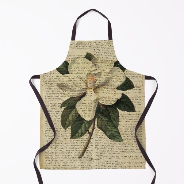 Item preview, Botanical print, on old book page - flowers- White magnolia designed and sold by Art by Lilia.