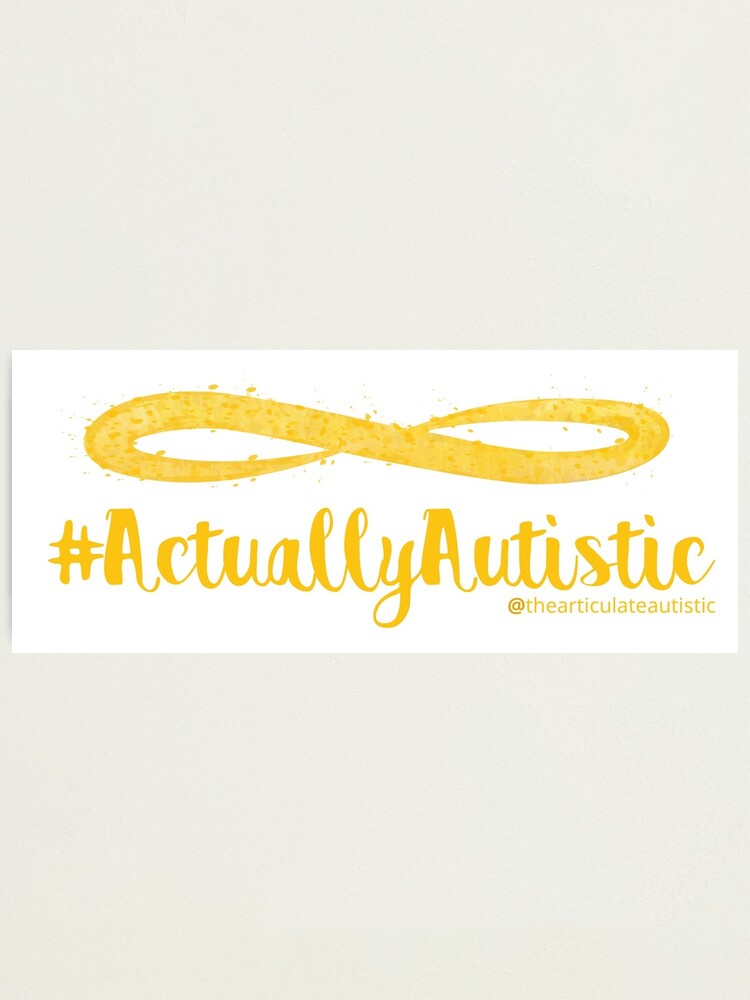 Alternate view of The Articulate Autistic Gold Infinity Logo Photographic Print