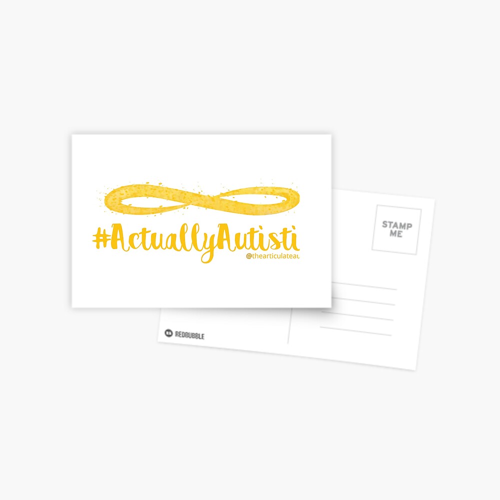 The Articulate Autistic Gold Infinity Logo Postcard