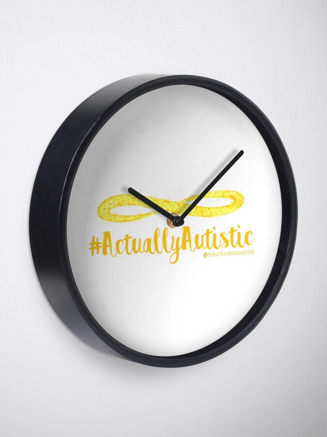 Alternate view of The Articulate Autistic Gold Infinity Logo Clock
