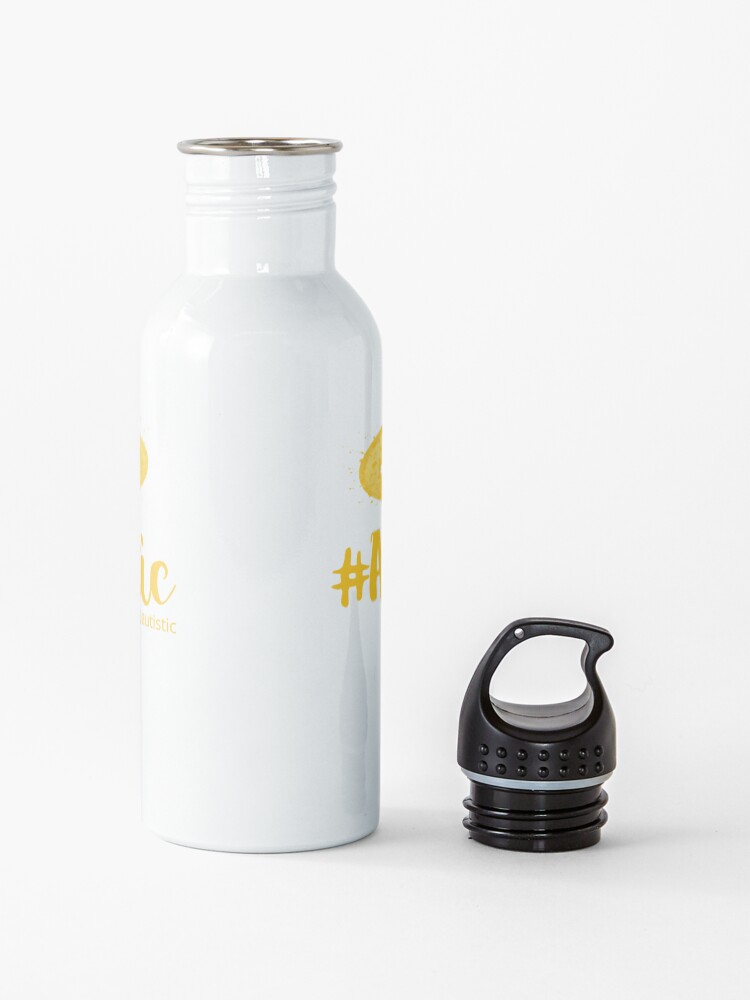 Alternate view of The Articulate Autistic Gold Infinity Logo Water Bottle