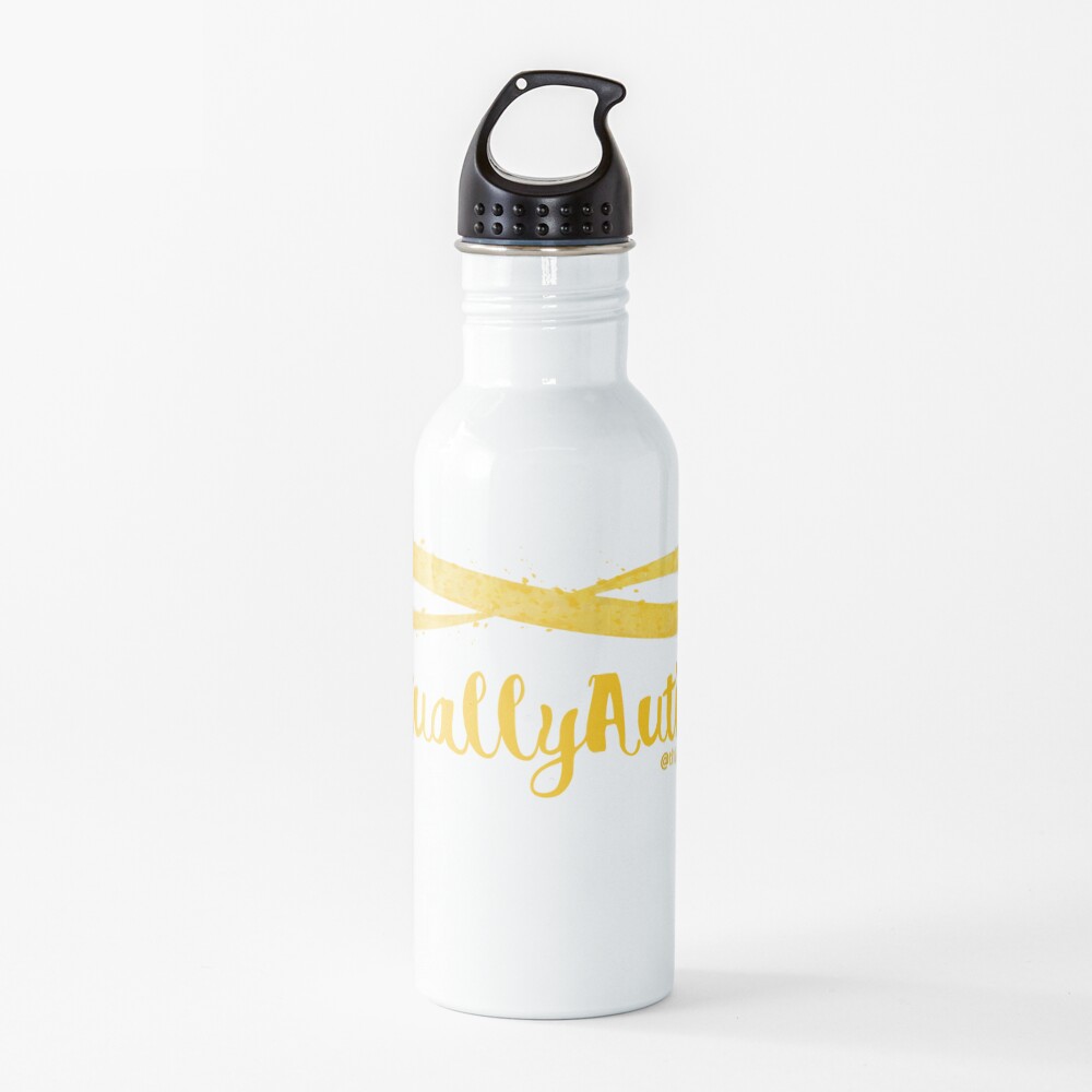 The Articulate Autistic Gold Infinity Logo Water Bottle