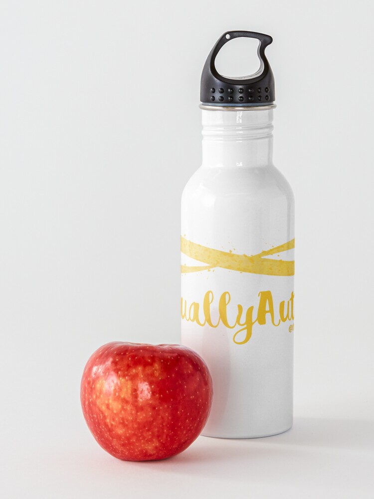 Alternate view of The Articulate Autistic Gold Infinity Logo Water Bottle
