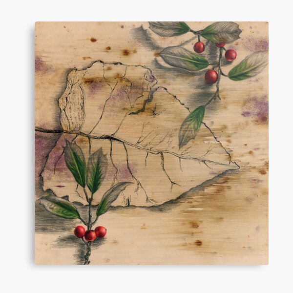 Leaf and Berries Metal Print