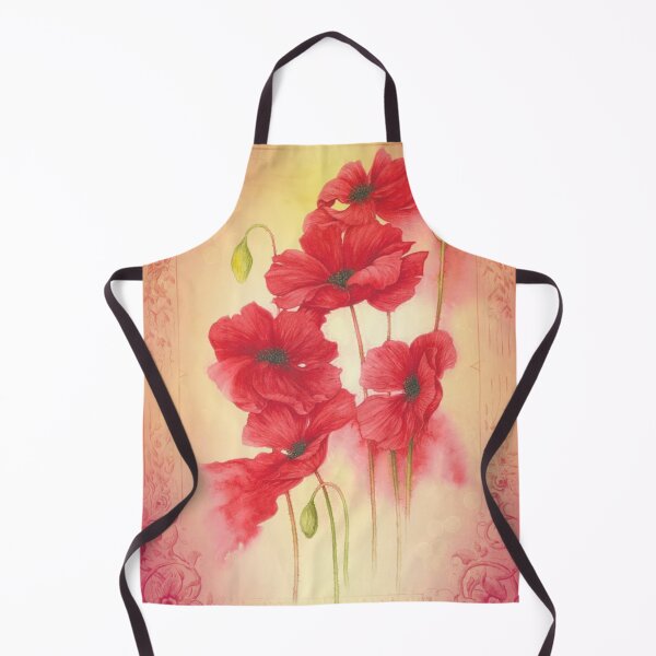 Item preview, Botanical print, on old book page - poppies designed and sold by Art by Lilia.