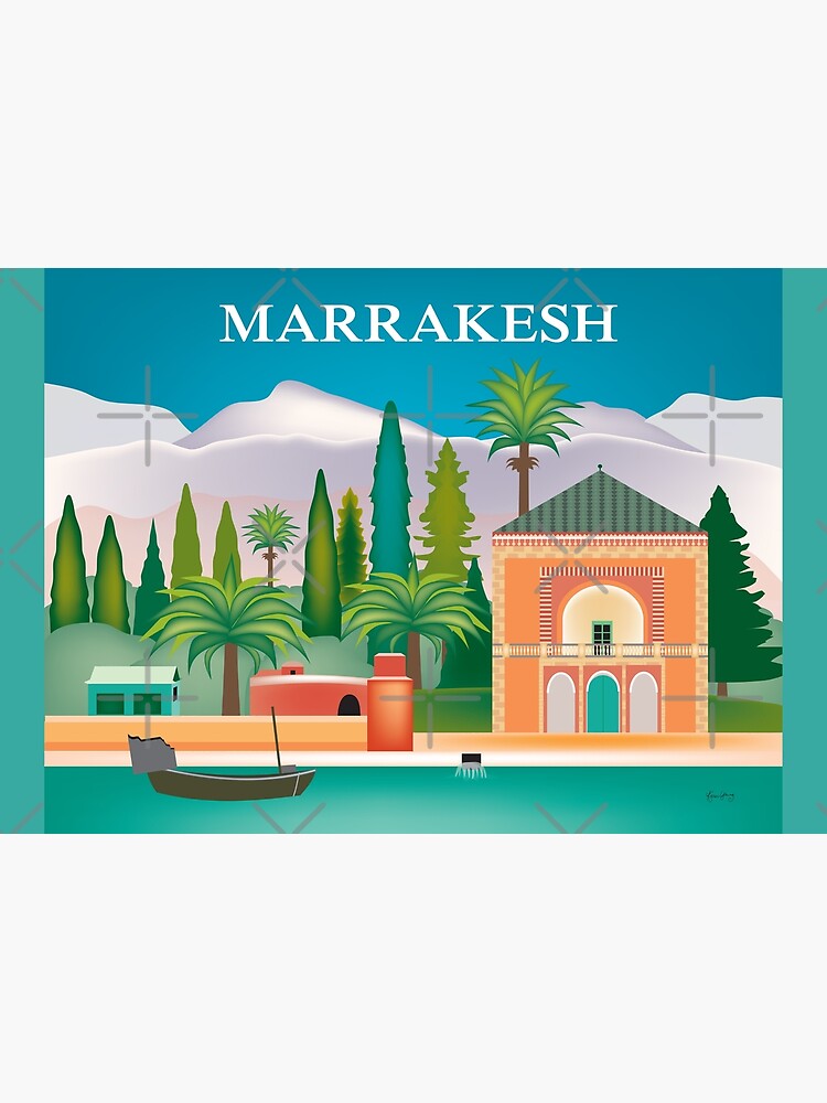 Marrakesh, Morocco - Skyline Illustration by Loose Petals by LoosePetals