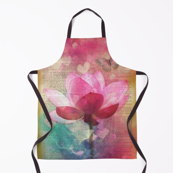 Item preview, Botanical print, on old book page - lotus designed and sold by Art by Lilia.