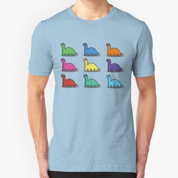 Multicoloured Dinosaurs Slim Fit T-Shirt
