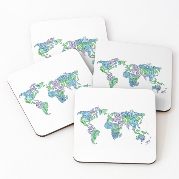Item preview, World Map (in Blue, Green & Purple) designed and sold by Karen McIlrath.
