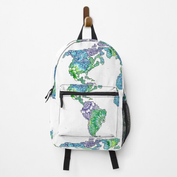 Item preview, World Map (in Blue, Green & Purple) designed and sold by Karen McIlrath.