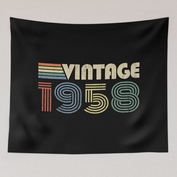 Aperçu de l'œuvre Vintage 1958 62e anniversaire cadeau né en 1958 62 ans créée et vendue par Takatv.