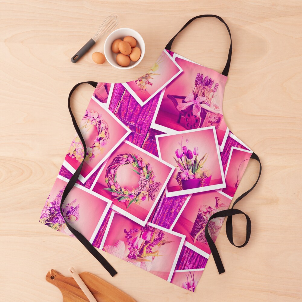 Country Flowers on Distressed Wood Apron