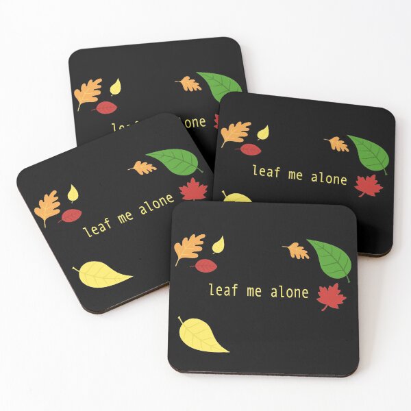 Item preview, leaf me alone fall leaves changing color black background designed and sold by Ella's  Doodles And Designs.