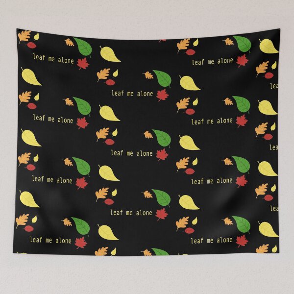 Item preview, leaf me alone fall leaves changing color black background designed and sold by Ella's  Doodles And Designs.