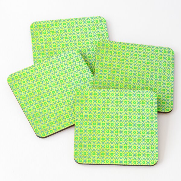 Item preview, Brilliant and Bright Neon Green and Yellow Shade Flower Pattern designed and sold by SeaStories88.