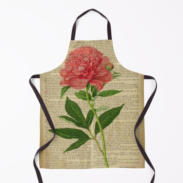 Item preview, Botanical print, on old book page - peony designed and sold by Art by Lilia.