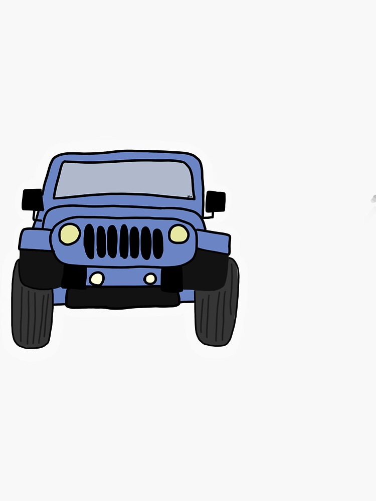"Blue Jeep " Sticker by lulupera15 Redbubble