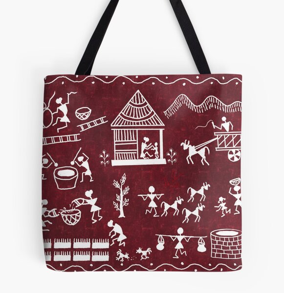 NEW sale Handmade Tote Bag in famous Warli Block Print