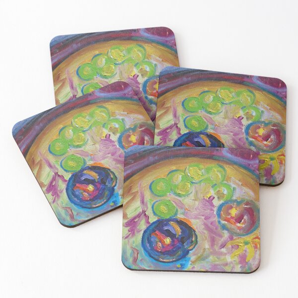 Item preview, Kiwi, Plum and Peach on a Floral Plate designed and sold by Morgan Ralston.