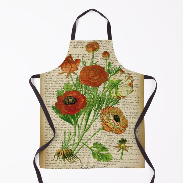 Item preview, Botanical print, on old book page - poppies designed and sold by Art by Lilia.