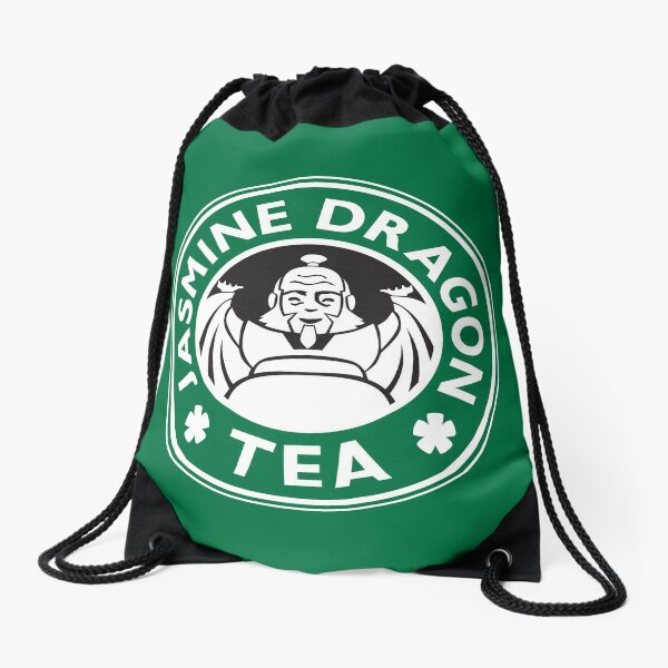 Jasmine Dragon, Uncle Iroh's Tea Shop: Avatar Starbucks Parody (Green) Drawstring Bag