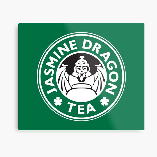 Jasmine Dragon, Uncle Iroh's Tea Shop: Avatar Starbucks Parody (Green) Metal Print