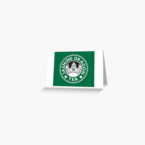 Jasmine Dragon, Uncle Iroh's Tea Shop: Avatar Starbucks Parody (Green) Greeting Card