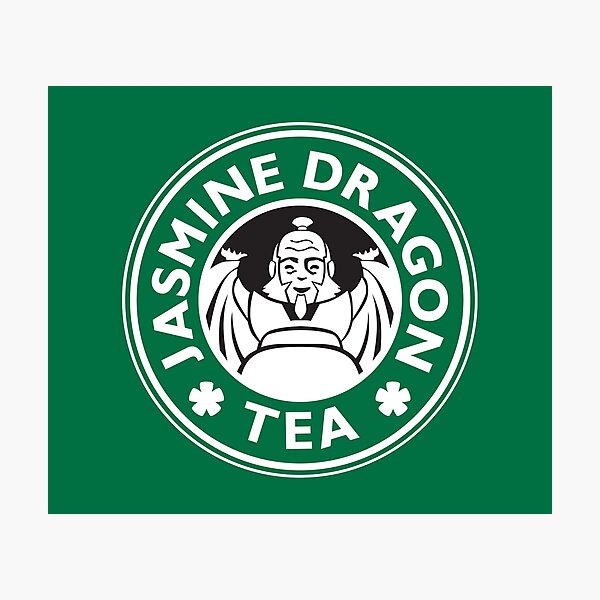 Jasmine Dragon, Uncle Iroh's Tea Shop: Avatar Starbucks Parody (Green) Photographic Print
