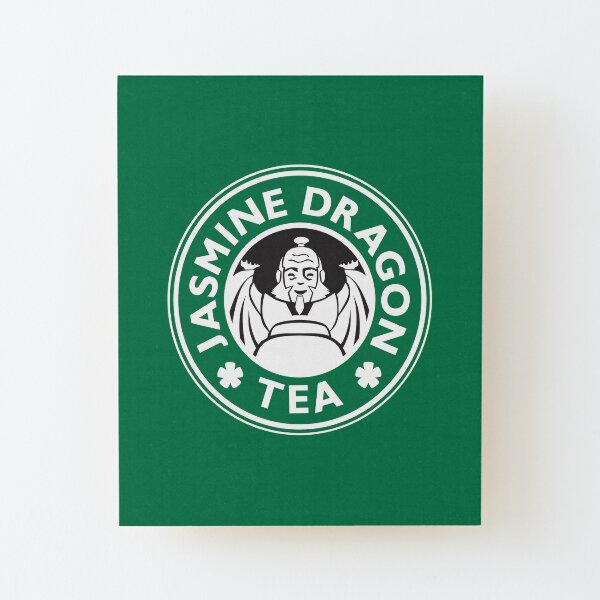 Jasmine Dragon, Uncle Iroh's Tea Shop: Avatar Starbucks Parody (Green) Wood Mounted Print