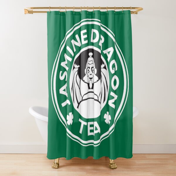 Jasmine Dragon, Uncle Iroh's Tea Shop: Avatar Starbucks Parody (Green) Shower Curtain