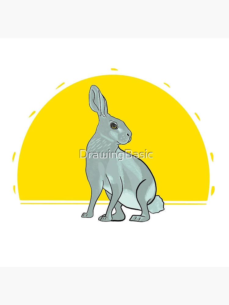 Thumbnail 3 of 3, Poster, Sunset Hare designed and sold by DrawingBasic.