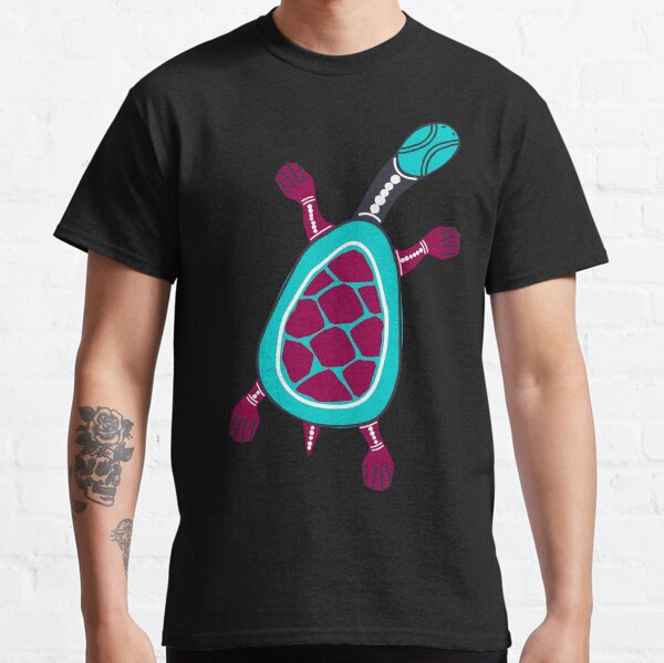 Authentic Aboriginal Art - Long Neck Turtle Classic T-Shirt
