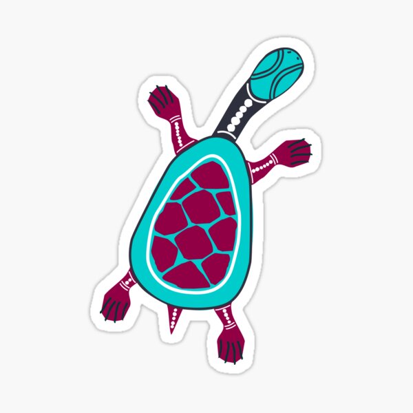 Authentic Aboriginal Art - Long Neck Turtle Sticker