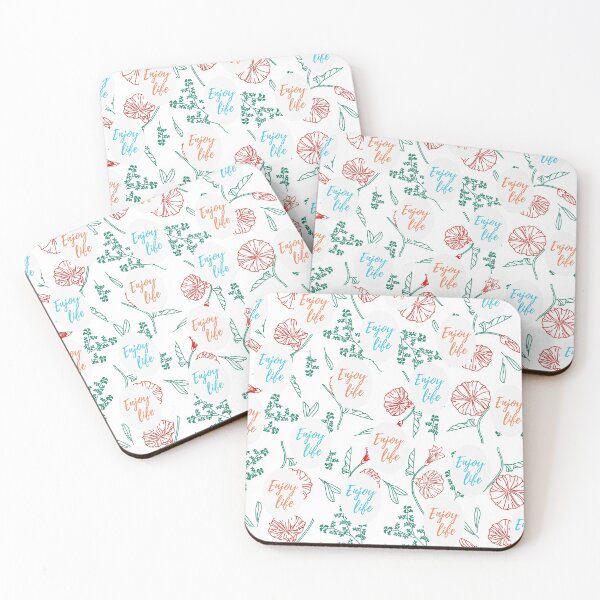 Item preview, Beautiful Enjoy Life Floral Pattern motivational quote design designed and sold by sinceanna.