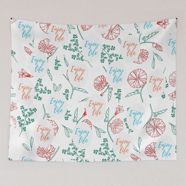 Item preview, Beautiful Enjoy Life Floral Pattern motivational quote design designed and sold by sinceanna.