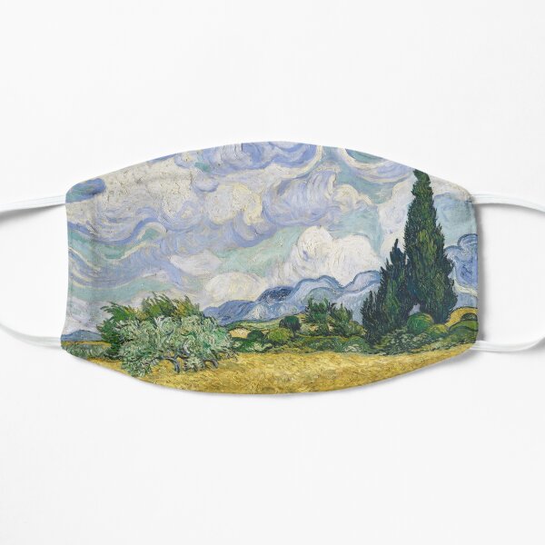 wheat field with cypresses Mask