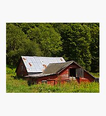 Sinking Red Barn Photographic Print