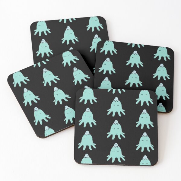 Item preview, Octopus Friends – Light Teal on Black Repeat designed and sold by ImperfectLife.
